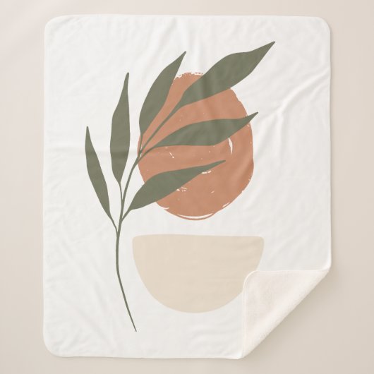 Couverture Sherpa Boho Zen minimaliste Botanique (Devant)