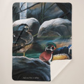 Couverture Sherpa Bois Canards Étang (Devant)