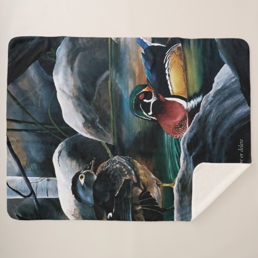 Couverture Sherpa Bois Canards Étang (Devant (Horizontal))