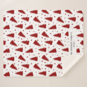 Couverture Sherpa bois d'hiver de pin rouge monogramme moderne (Devant (Horizontal))