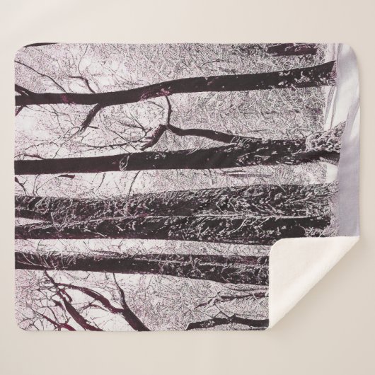 COUVERTURE SHERPA BOIS FORESTIER NEIGE HIVER SCÉNARIO (Devant (Horizontal))