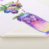 Couverture Sherpa Boisson aux bleuets frais Sherpa Blanket Texte per (3/4)