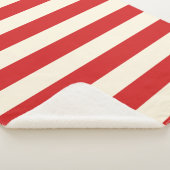 Couverture Sherpa Boîte Postale Crème Tofu Bandes Rouges (3/4)