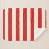 Couverture Sherpa Boîte Postale Crème Tofu Bandes Rouges (Devant (Horizontal))