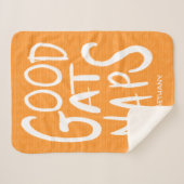 Couverture Sherpa Bon Pour Les Naps - Blanche Sherpa Orange (Devant (Horizontal))