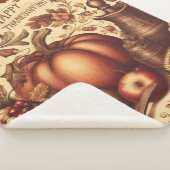 Couverture Sherpa Bon thanksgiving vintage/classique (3/4)