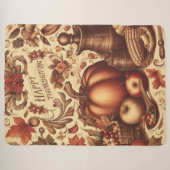 Couverture Sherpa Bon thanksgiving vintage/classique (Devant (Horizontal))