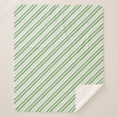 Couverture Sherpa Bonbons à la menthe verte rayures de Noël (Devant)
