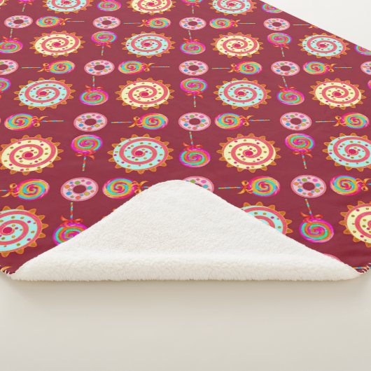 Couverture Sherpa Bonbons et gâteaux rouges (3/4)