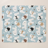 Couverture Sherpa Bones et pattes Bichon Frise (Devant (Horizontal))