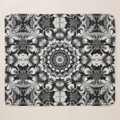 Couverture Sherpa Bonheur en noir et blanc (Devant (Horizontal))