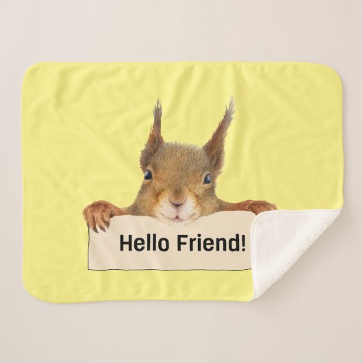 Couverture Sherpa Bonjour ami Funny Squirrel (Devant (Horizontal))