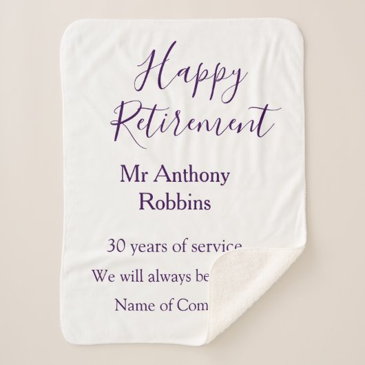 Couverture Sherpa Bonne retraite ajouter le nom années de service à  (Devant)