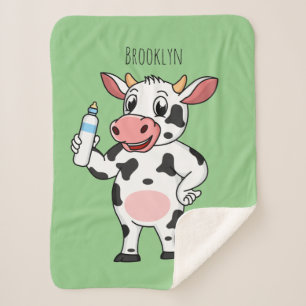 Couverture Sherpa Bonne vache avec dessin animé de biberon