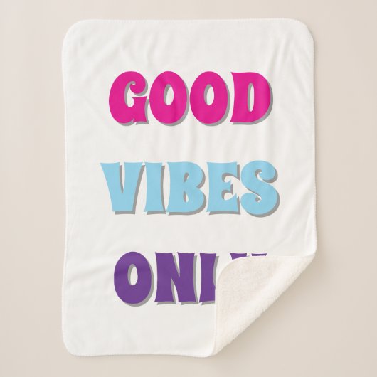 Couverture Sherpa 'Bonne Vibes Seulement' (Devant)