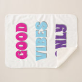 Couverture Sherpa 'Bonne Vibes Seulement' (Devant (Horizontal))