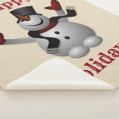 Couverture Sherpa Bonnes fêtes bonhomme de neige (3/4)