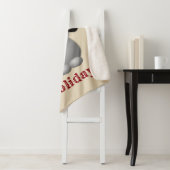 Couverture Sherpa Bonnes fêtes bonhomme de neige (En situation)