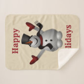 Couverture Sherpa Bonnes fêtes bonhomme de neige (Devant (Horizontal))
