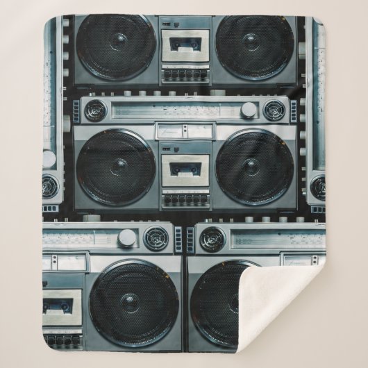 Couverture Sherpa Boombox radio vintage (Devant)