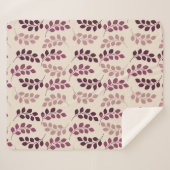 Couverture Sherpa Bordeaux Modern Botanical Japandi (Devant (Horizontal))