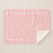 Couverture Sherpa Bordure rose rose pétale ondulée (Devant (Horizontal))