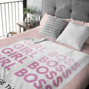 Couverture Sherpa Boss de fille rose moderne Meilleur cadeau de fill