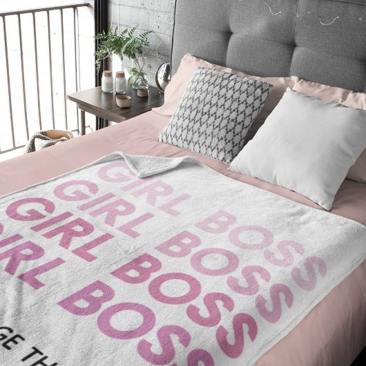 Couverture Sherpa Boss de fille rose moderne Meilleur cadeau de fill