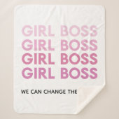 Couverture Sherpa Boss de fille rose moderne Meilleur cadeau de fill (Devant)