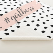 Couverture Sherpa Boss et points noirs Pastel Rose moderne (3/4)