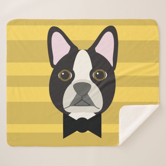 Couverture Sherpa Boston Terrier (Devant (Horizontal))