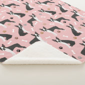 Couverture Sherpa Boston Terrier Bones and Paws Sherpa Blanket (3/4)