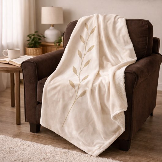Couverture Sherpa Botanica Beige Clair