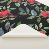 Couverture Sherpa Botanical watercolor drawing dogrose pattern. Brig (3/4)