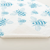 Couverture Sherpa Botanique abeille vintage bleu (1) (3/4)
