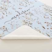 Couverture Sherpa Botanique Brown d'hiver monogramme séchée (3/4)