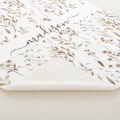 Couverture Sherpa Botanique Brown d'hiver monogramme séchée (3/4)