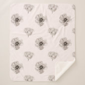 Couverture Sherpa Botanique de fleurs de pavot (Devant)