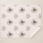 Couverture Sherpa Botanique de fleurs de pavot (Devant (Horizontal))