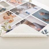 Couverture Sherpa Botanique Floral Maman Photo Collage Aquarelle (3/4)