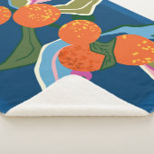 Couverture Sherpa Botanique Orange luxuriant (3/4)