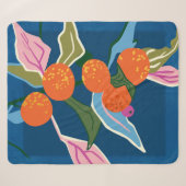 Couverture Sherpa Botanique Orange luxuriant (Devant (Horizontal))