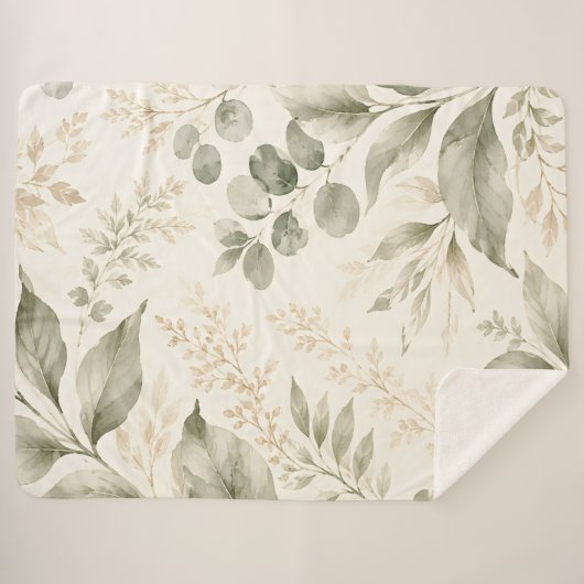 Couverture sherpa botanique Sage Meadow (Devant (Horizontal))