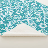 Couverture Sherpa botanique sarcelle (3/4)