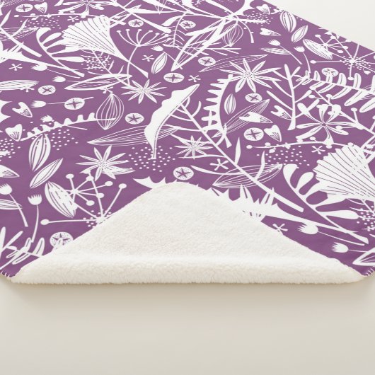 Couverture Sherpa Botanique violet moderne (3/4)