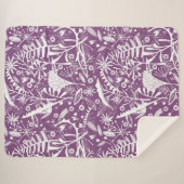 Couverture Sherpa Botanique violet moderne (Devant (Horizontal))