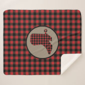 Couverture Sherpa Botte de cow-boy de Buffle Noir Rouge (Devant (Horizontal))