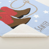 Couverture Sherpa Bottes et corde de cowboy rouges et Brown, personn (3/4)