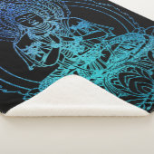 Couverture Sherpa Bouddha en flammes sarcelle et bleu (3/4)