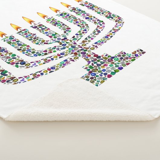 Couverture Sherpa Bougie Hanoukka colorée (3/4)